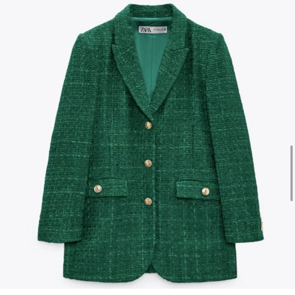 ZARA BUTTON TEXTURED WEAVE BLAZER - Picture 11 of 16